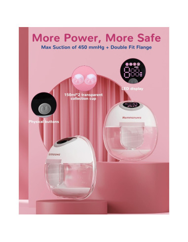 Extractor de Leche Eléctrico Mammanuwa S32 - Portátil, 4 Modos, 9 Niveles