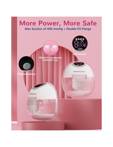 Extractor de Leche Eléctrico Mammanuwa S32 - Portátil, 4 Modos, 9 Niveles