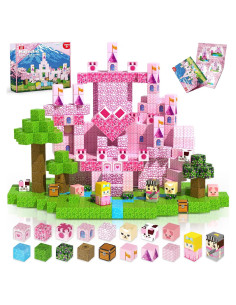 Bloques Magnéticos Magneverse 100PCS Castillo Rosa para Niños