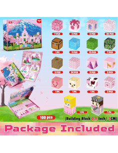 Bloques Magnéticos Magneverse 100PCS Castillo Rosa para Niños 2