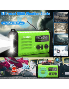 Radio de Emergencia Portátil Accinouter 20000mAh Solar AM FM 2