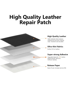 Parche de Reparación de Cuero Autoadhesivo OcePor 10x152 cm Negro 2
