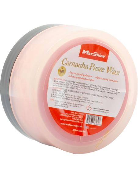 Cera de Carnauba Maxshine 227g - Brillo profundo y duradero