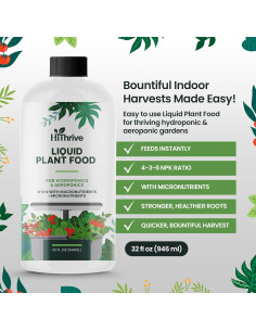Fertilizante Líquido Hidropónico HiThrive 32 oz - 96 Aplicaciones 2