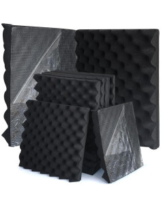 Shatex 10 Paneles Acústicos de Caucho y Espuma 42x30.5cm - Negro 2