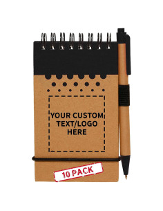 10 Cuadernos Espirales Reciclables PROMOCIONES DE DESCUENTO - 60 Páginas Rayadas - Negro