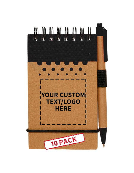 10 Cuadernos Espirales Reciclables PROMOCIONES DE DESCUENTO - 60 Páginas Rayadas - Negro