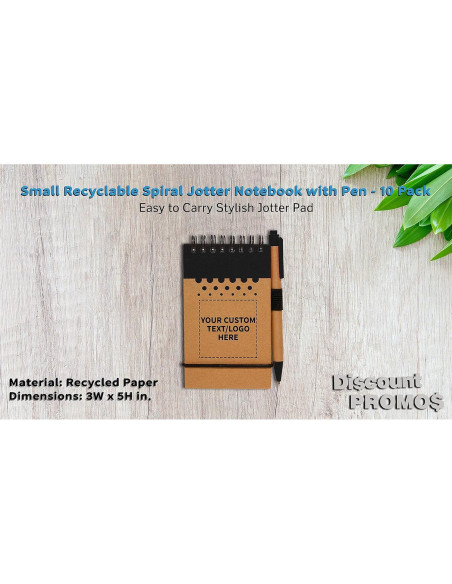 10 Cuadernos Espirales Reciclables PROMOCIONES DE DESCUENTO - 60 Páginas Rayadas - Negro