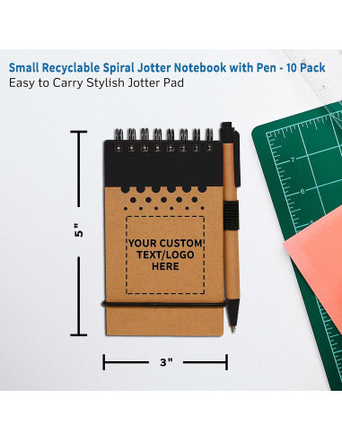 10 Cuadernos Espirales Reciclables PROMOCIONES DE DESCUENTO - 60 Páginas Rayadas - Negro