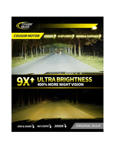 Bombillas de Luz de Niebla H7 Cougar Motor 6500K, Paquete de 2 2