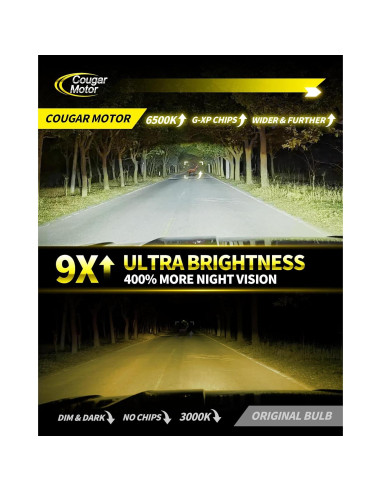 Bombillas de Luz de Niebla H7 Cougar Motor 6500K, Paquete de 2