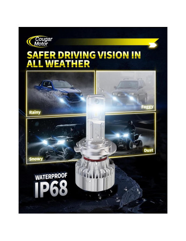 Bombillas de Luz de Niebla H7 Cougar Motor 6500K, Paquete de 2