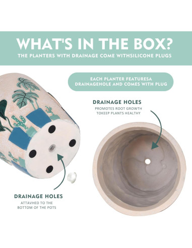 Maceta Redonda Beige Pintada a Mano Midogaigai 14 cm