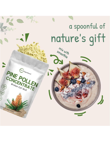 Polvo Puro de Polen de Pino Micro Ingredients 170g Orgánico