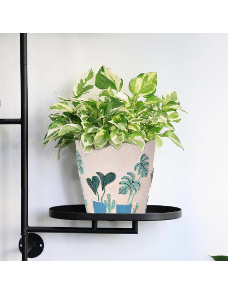 Maceta Redonda Beige Pintada a Mano Midogaigai 14 cm