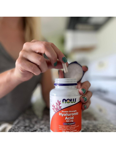 NOW Ácido Hialurónico 100 mg Doble Fuerza 120 Cápsulas Veganas