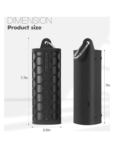 Funda de Silicona OUKNAK para Altavoz Sonos Roam 2 - Negro