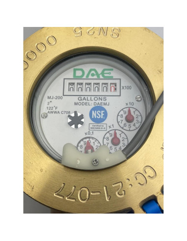 Medidor de Agua DAE MJ-200n 2" NTEP NSF61 Sin Plomo