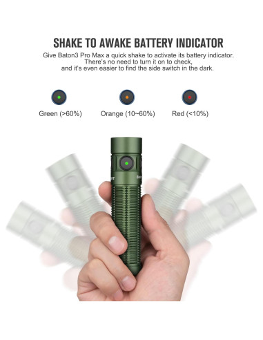 Linterna EDC OLIGHT Baton3 Pro Max 2500 Lúmenes Verde