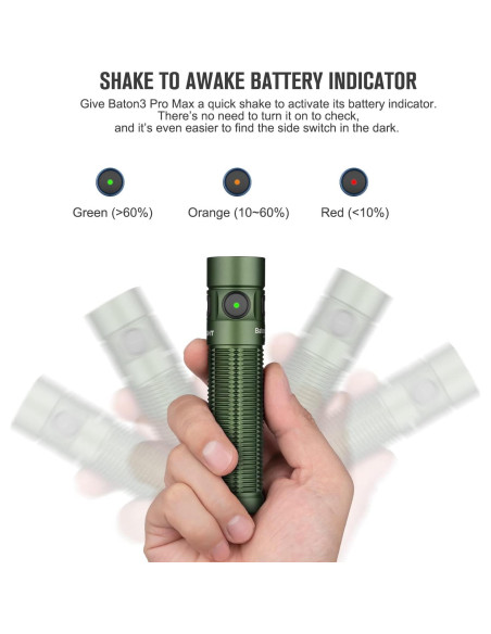 Linterna EDC OLIGHT Baton3 Pro Max 2500 Lúmenes Verde