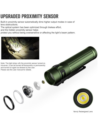 Linterna EDC OLIGHT Baton3 Pro Max 2500 Lúmenes Verde