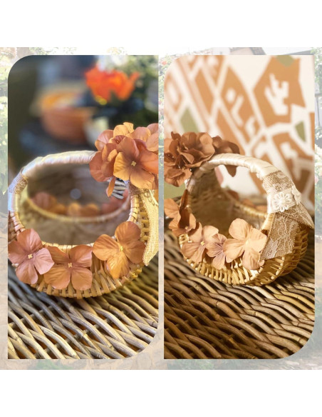 Paquete de 3 Cestas de Mimbre Agolctry para Niña de Flores Paquete de 3 Cestas de Mimbre Agolctry para Niña de Flores