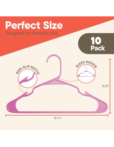 Perchas de Plástico Rosa Campior Paquete de 10 Antideslizantes 2