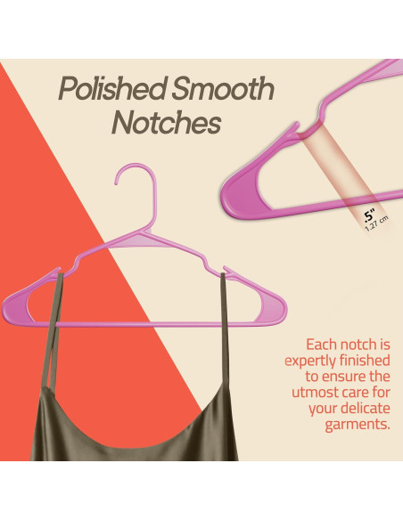 Perchas de Plástico Rosa Campior Paquete de 10 Antideslizantes