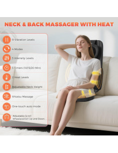 Masajeador de Cuello y Espalda Shiatsu Belhope 4D con Calor 2