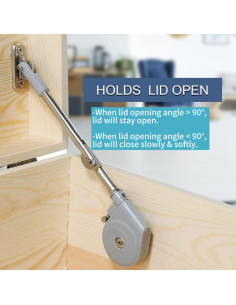 Bisagras de Soporte de Tapa Hingex 105 Cierre Suave - 2 Piezas 2