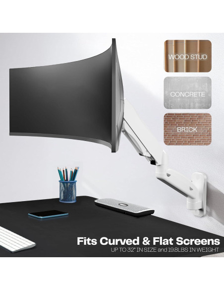 Soporte de Pared para Monitor VIVO MOUNT-V001GW 32" Blanco