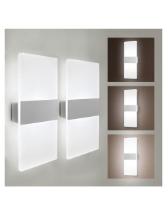 Apliques de Pared LED MEHIDFY 2 Unidades Regulables Blanco
