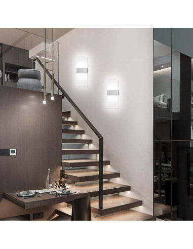 Apliques de Pared LED MEHIDFY 2 Unidades Regulables Blanco