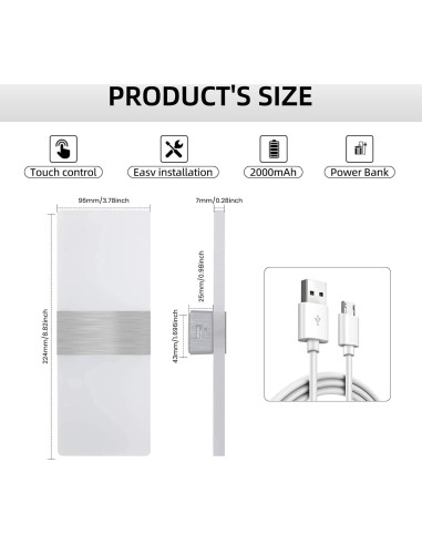Apliques de Pared LED MEHIDFY 2 Unidades Regulables Blanco