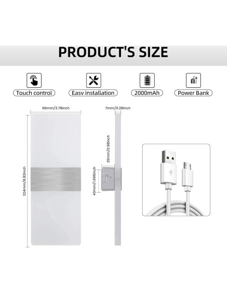 Apliques de Pared LED MEHIDFY 2 Unidades Regulables Blanco Apliques de Pared LED MEHIDFY 2 Unidades Regulables Blanco