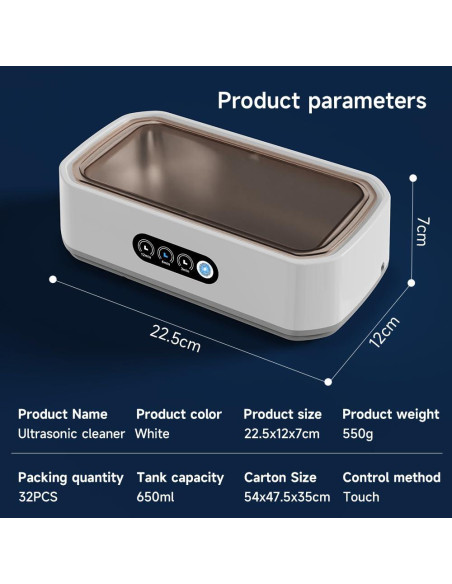 Limpiadora Ultrasónica de Joyas Ke Moxiey 650ml 49KHz