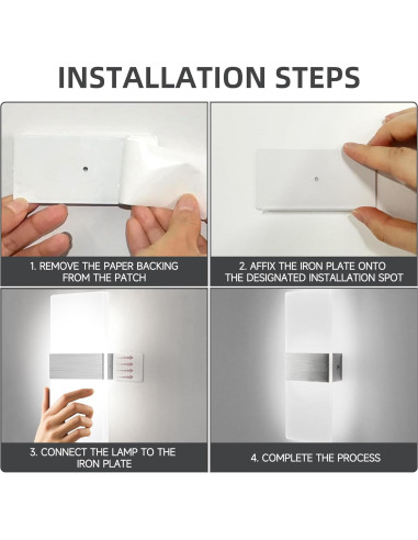 Apliques de Pared LED MEHIDFY 2 Unidades Regulables Blanco