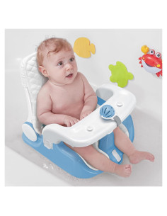 Asiento de Baño para Bebés BabyBond BB1002 Azul, 3 Modos Ajustables
