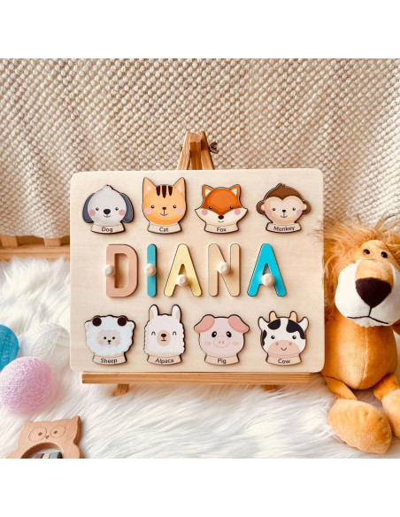 Rompecabezas de Nombre Personalizado AZUFEMOS para Niños 1-3 Años Rompecabezas de Nombre Personalizado AZUFEMOS para Niños 1-3 Años