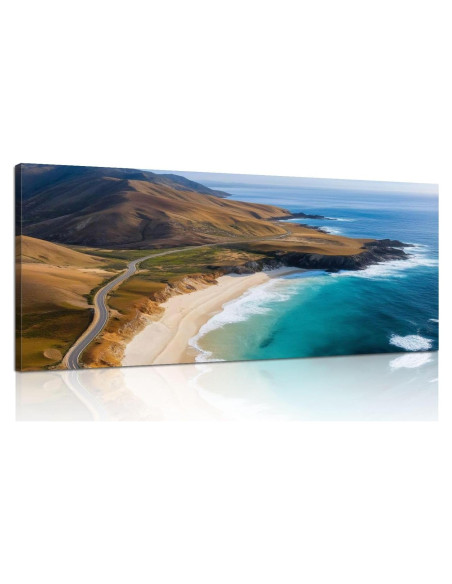 Pintura en Lienzo Big Sur 50.8x101.6 cm - Arte Moderno Enmarcado