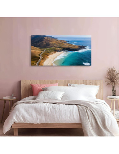 Pintura en Lienzo Big Sur 50.8x101.6 cm - Arte Moderno Enmarcado