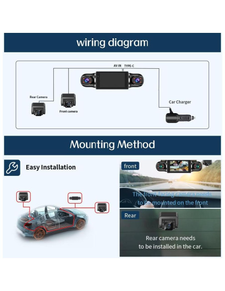 Cámara de tablero 5 canales Pahaa FHD 1080P WiFi visión nocturna