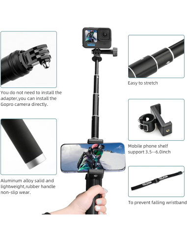 Palo Selfie AFAITH con Trípode para GoPro y Smartphones