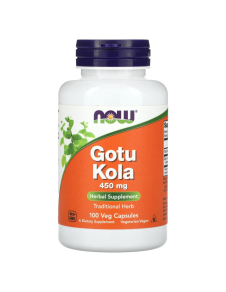 Suplemento Gotu Kola 450mg Now Foods 100 Cápsulas Suplemento Gotu Kola 450mg Now Foods 100 Cápsulas