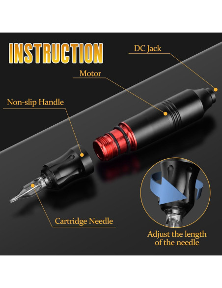 Kit de Tatuaje Completo BAMTTOO con Pluma y Accesorios