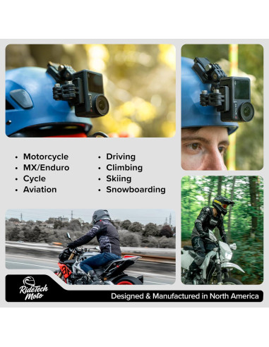 Adaptador Vertical de Centrado de Lente Ride Tech Moto - Compatible con GoPro, DJI, Insta360