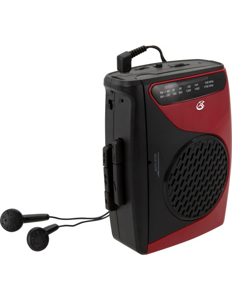 Reproductor de Casetes Portátil GPX CAS337B Rojo/Negro