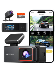 Cámara Dash Kingslim E4 4K Delantera y Trasera con 64GB