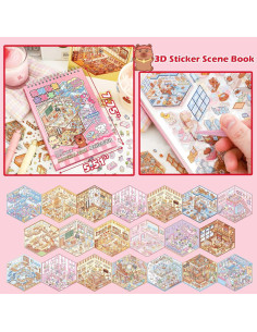 20 Sets Stickers 3D DIY SWIMDOG Coloridos para Alivio del Estrés 2