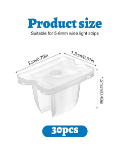 30 Clips de Montaje LED Impermeables Nogeqi para Cinta Neón 2